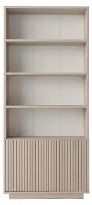 Produktbild von Bücherregal mit 2 Türen und 4 Ablagen - Beige - EROLYA