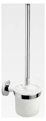 Produktbild von Wandmontierte Toilettenbürste mit Halter aus Edelstahl und Glas für Bad und WC
