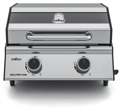 Produktbild von Grillfürst G201E 2-Brenner Gasgrill portabel v2 - Campinggrill / Balkongrill 50mbar