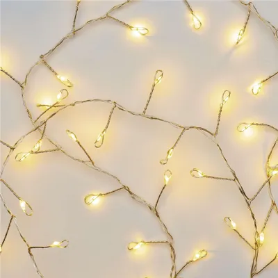 LED vánoční nano řetěz – ježek, 2,4 m, 3x AA, vnitřní, teplá bílá, časovač