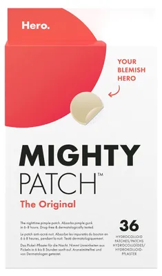 Obrázek produktu pro Mighty Patch Original náplasti na akné od Hero Cosmetics, neviditelné hydrokoloidní náplasti na léčbu akné, 36 kusů