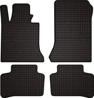 Image de Tapis de sol voiture en caoutchouc pour Mercedes GLK X204 (2008-2015, SUV) Noir, lot de 4 pièces, fixations