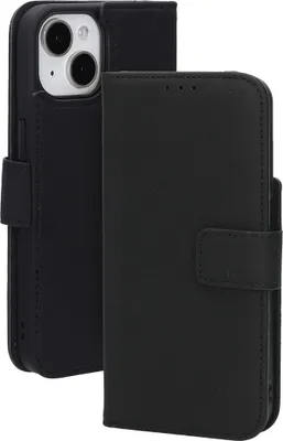 Produktbild von Mobiparts Wallet iPhone 15 MagSafe Hülle Echtes Leder Klapphülle Geldbörse - Schwarz