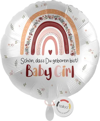 Productafbeelding van Folieballon Baby - Geboorte Meisje - Feestelijke Decoratie - Dubbelzijdig Bedrukt - 33 cm - Regenboog