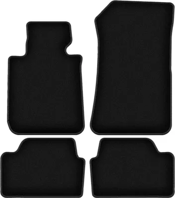 Image de Tapis de sol velours sur-mesure pour BMW 1 E87 (2004-2011, à hayon) noir, jeu 4 pièces, fixations