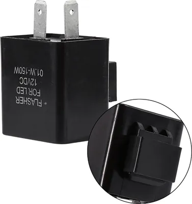 Zdjęcie produktu dla Czarny 12 V 2-pinowy przekaźnik kierunkowskazu z lampką LED do motocykla