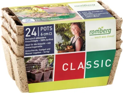 Productafbeelding van 6 x 6 cm vierkante zaaipotten (24 stuks) | Zaaipotten van Romberg, aantal: 1 stuk