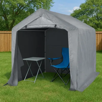 Image de ALIGHTUP 180X180X205CM Abri de jardin en film plastique Tente de garage Carport Garage à vélos Tente de stockage en film plastique Abri de jardin Abri d'outils