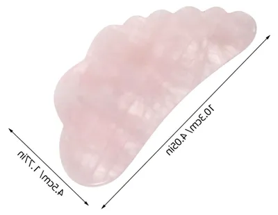 Produktbild von Gua Sha Kristallplatte aus Rosenquarz für Gesichtsmassagen