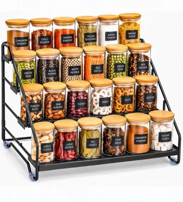 Image de Solidchoice - Étagère d'épices réglable avec 4 niveaux pour la cuisine