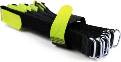 Produktbild von 10 x Klettkabelbinder 20 cm neon - Klett / Flausch auf GLEICHER SEITE! - Metallöse Goodymax®