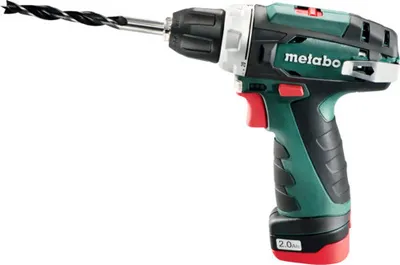 Obrázek produktu pro Metabo PowerMaxx BS, Vrtačka s pistolovým držadlem, Rychloupínací, Černá, Zelená, 1 cm, 2,2 cm, 1 cm