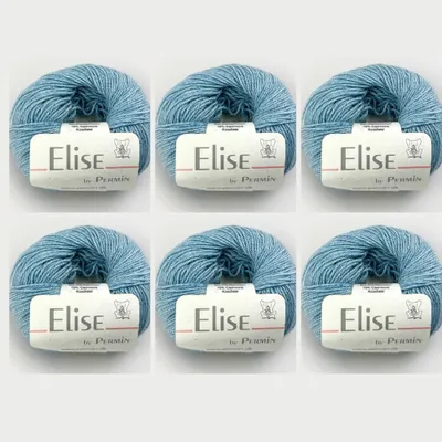 Immagine prodotto di 6x Elise by Permin – Filato Lusso Cotone-Cashmere (25g/115m) (14 turchese)