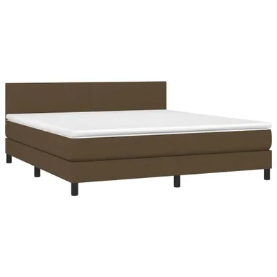 Produktbild von vidaXL Boxspringbett mit Matratze Dunkelbraun 160x200 cm Stoff