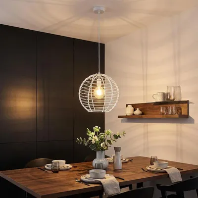 Produktbild von LED Hängeleuchte, Weiß, Metall, höhenverstellbar, H 120 cm