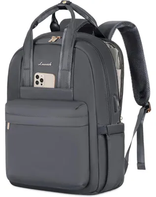 Produktbild von Laptop Rucksack Damen 15,6 Zoll mit USB Ladeanschluss Wasserdicht Dunkelgrau