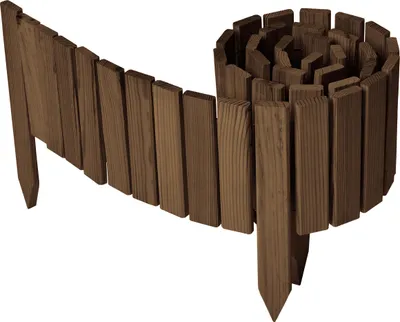Produktbild von Garronda Beeteinfassung Holz Rollzaun Gartenzaun imprägniert Flexibler Rollborder Rasenkante  Länge: 200 cm (Dunkelbraun, Höhe: 20 cm)
