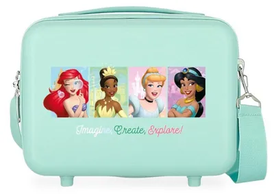 Zdjęcie produktu dla Disney Księżniczki kosmetyczka kuferek z ABS z paskiem na ramię i mocowaniem do walizki