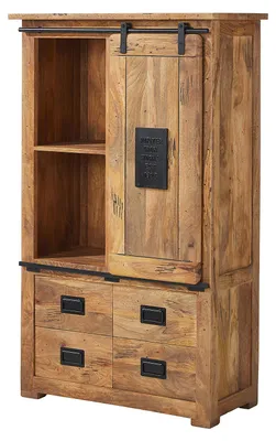 Produktbild von home24 Highboard - Mango Massiv / Eisen - Mango / Schwarz