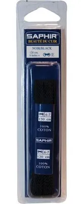 Image de Lacets Plats Moyens 90cm Noir 1 Paire - Saphir