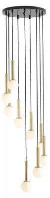 Zdjęcie produktu dla Żyrandol Riu czarno-biały-złoty 9xG9x5W metal wym:200x36x36cm IP20 Aldex