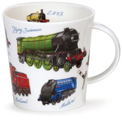 Produktbild von DUNOON Becher Porzellan Zug Lok Eisenbahn Motiv “CLASSIC CONNECTION – TRAINS”