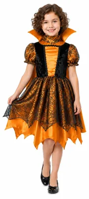 Produktbild von Kostüm Hexe "Willow" für Mädchen | Vampir Schwarz Orange Größe: 104