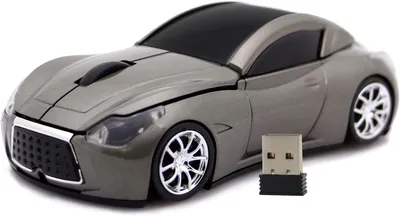 Produktbild von Computermaus USB 2,4 GHz Rennwagen 3D drahtlose Maus optische Mäuse für Windows und Mac Einzigartiges Rennwagen-Design mit LED-Beleuchtung