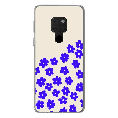 Produktbild von MuchoWow® Handyhülle Schutzhülle Hülle für Huawei P40 Lite Blume - Blau - Muster Silikon Softcase Handy Hülle - Handy