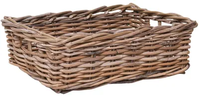 Obrázok produktu pre Dekoratívny stolík z ratanu, farba: sivá, rozmery: 47 x 36 x 15 cm