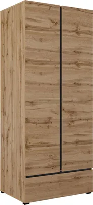 Image de Armoire Kaunas, 2 portes, blanche, 89 x 59,5 x 210 cm, chêne Wotan