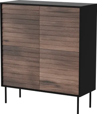 Produktbild von Kommode Cortina 100 - Modern, Schwarz/Nußbaum