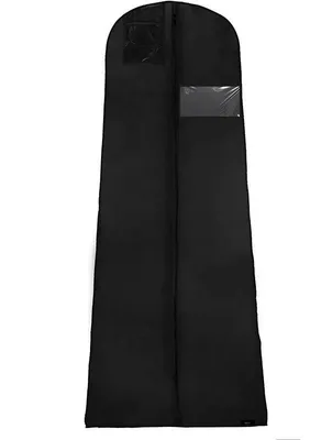 Image de Housse de protection pour robe de mariée - Sac à vêtements avec fermeture éclair - Anti-poussière, pliable, pour robes longues et costumes - Noir