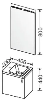 Produktbild von Burgbad Gäste Bad 40cm Waschbecken mit Unterschrank, SECZ040