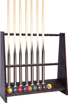Obrázek produktu pro 10 Pool Cue Rack Cue Holder10 Hole Brown Billiard Cue Rack FloorBilliard Cue Rack For Home School Club Billiard Cue Rack Easy to Assemble