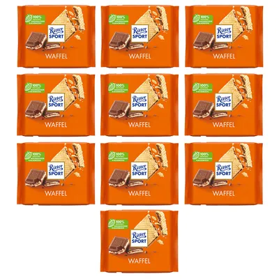 Produktbild von Ritter Sport Waffel mit Reis Flakes und Cremefüllung 100g 10er Pack