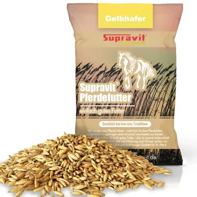 Produktbild von Supravit Hafer ganz 20kg | Frischer gelber Futterhafer natürlich & ungeschält für Geflügel, Pferde & Nager