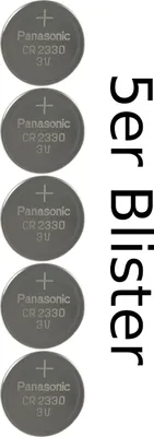 Produktbild von Panasonic 5er Blister CR 2330 Lithium Knopfzelle 3V CR2330