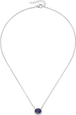 Produktbild von Collier Smart Jewel mit Zirkonia und blauem Kristallstein, Silber 925 Blau 45 cm
