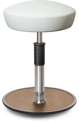Produktbild von Sitz- Stehhocker Free Regular Hutsitz Boxmark Leder Weiß chrom /Natur.