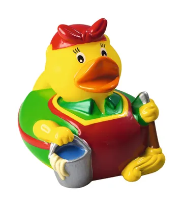 Produktbild von Putzfee - Putzfrau-Ente - Berufsente - Quietscheente - Badeente - ca. 8 cm gross