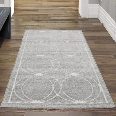 Produktbild von Orientteppich mit dezenten Ornamenten | In- & Outdoor | grau Größe - 80x150 cm