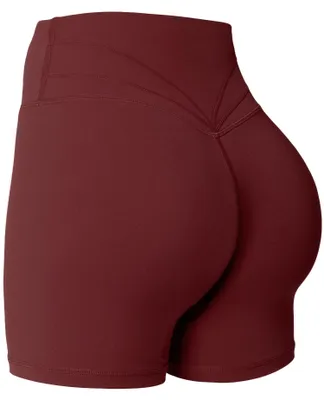 Immagine prodotto di Pantaloncini sportivi da donna - Vita alta e tessuto traspirante - Colore rosso