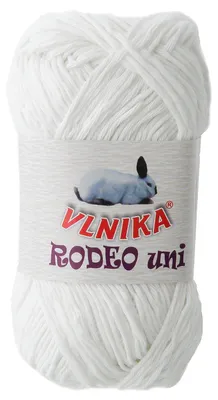 50g Baumwoll-Strickgarn RODEO Uni, 500 weiß