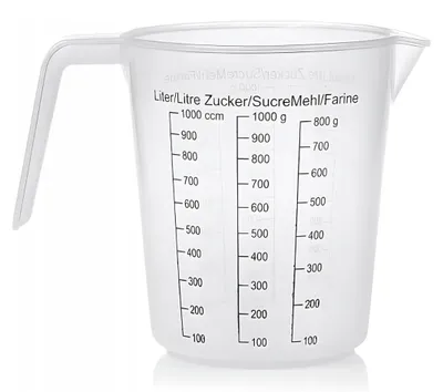 Kunststoff-Dispenser 1 l mit Skalierung für Zucker, Mehl