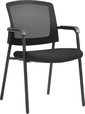Immagine prodotto di Sedia da conferenza impilabile - Sedia da riunione - Ergonomia confortevole, facilmente impilabile | Colore: nero