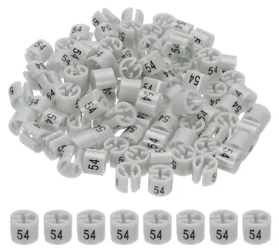 Image de Marqueurs pour cintres - 100 pièces, taille 54, adaptés aux barres de 3 mm - Indicateurs de taille pour cintres - Gris