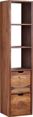 Image de Etagère murale avec tiroirs 35x150x30 cm bois de sheesham massif Etagère suspendue | Wohnling