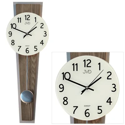 Produktbild von JVD NS17020.78 Wanduhr Quarz mit Pendel Pendeluhr eiche farben leise