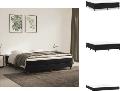 Imagen del producto de vidaXL Base de cama con somier y colchón, color , 160x200 cm, tapizada en terciopelo - Camas y estructuras de cama